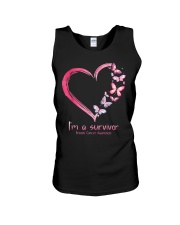 Pink Butterfly Heart I'm A Survivor Unisex Tank tile