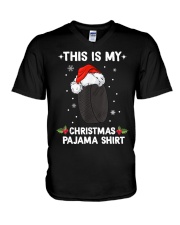 hockey This Is My Christmas V-Neck T-Shirt tile