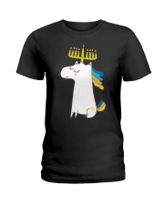 Unicorn Menorah Ladies T-Shirt tile