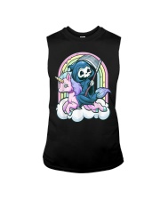 Cute Creepy Unicorn Grim Reaper Sleeveless Tee tile