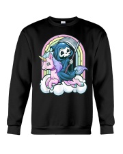 Cute Creepy Unicorn Grim Reaper Crewneck Sweatshirt tile