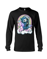 Cute Creepy Unicorn Grim Reaper Long Sleeve Tee tile