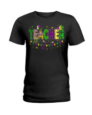 Funny Teacher Mardi Gras Ladies T-Shirt tile