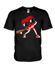 Heart Baseball V-Neck T-Shirt tile
