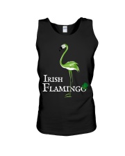 Funky Irish Flamingo Green Unisex Tank tile