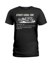Funny Drag Racing Strip Hot Rod Ladies T-Shirt tile