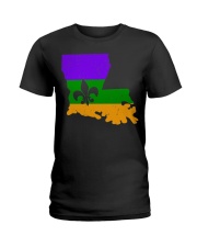 Distressed Mardi Gras Ladies T-Shirt tile