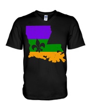 Distressed Mardi Gras V-Neck T-Shirt tile