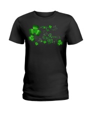 Happy ST Patricks day and shamrock Ladies T-Shirt tile