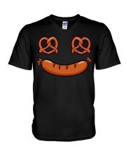 German Celebration Pretzel Sausage V-Neck T-Shirt tile