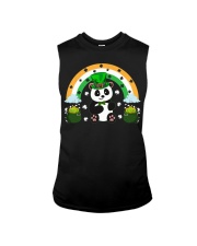 Irish Shamrock Magical Rainbow Panda Sleeveless Tee tile