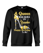 A Queen Was Born in November Happy Birthday To Me high heel Crewneck Sweatshirt tile