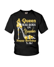 A Queen Was Born in November Happy Birthday To Me high heel Youth T-Shirt tile