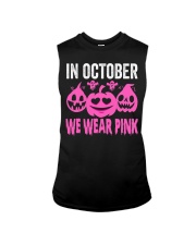 In October We Wear Pink Breast Cancer Pumpkin Sleeveless Tee tile
