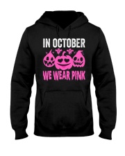 In October We Wear Pink Breast Cancer Pumpkin Hooded Sweatshirt tile