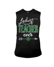 Luckiest Teacher Irish Paddy Sleeveless Tee tile