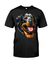 Face Portrait Watercolor Painting Rott Classic T-Shirt front