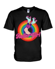 Roller Girl Skater V-Neck T-Shirt tile