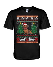 Dachshund Ugly Christmas V-Neck T-Shirt tile