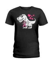 Pink Ribbon T-Rex Ladies T-Shirt tile