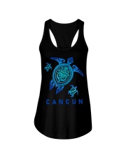 Sea Blue Tribal Turtle Ladies Flowy Tank tile