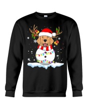 Golden Retriever Snowman Christmas Light Dog Crewneck Sweatshirt tile