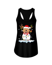Golden Retriever Snowman Christmas Light Dog Ladies Flowy Tank tile