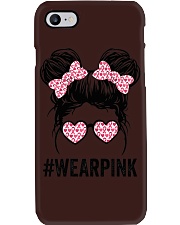 Messy bun glasses wear pink Phone Case tile