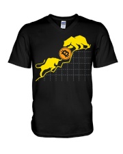 Bitcoin Bull vs Bear V-Neck T-Shirt tile