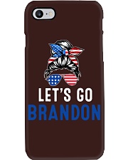 Let's Go Brandon Messy Bun America Flag Phone Case tile