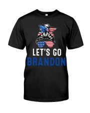 Let's Go Brandon Messy Bun America Flag Classic T-Shirt front