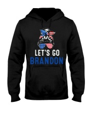Let's Go Brandon Messy Bun America Flag Hooded Sweatshirt tile
