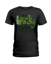 Shamrock One Lucky Teacher St. Patrick's Day Ladies T-Shirt tile