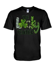 Shamrock One Lucky Teacher St. Patrick's Day V-Neck T-Shirt tile