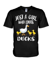 Just A Girl Who Loves Ducks Duck Owner Lover V-Neck T-Shirt tile