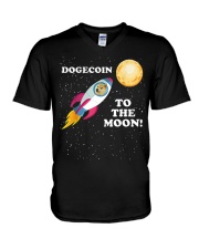 Dogecoin Astronaut To the Moon V-Neck T-Shirt tile