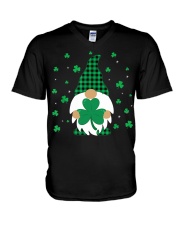 Green Plaid Gnomes St Patricks Day V-Neck T-Shirt tile