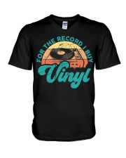 Funny Vinyl Quotes For The Record V-Neck T-Shirt tile