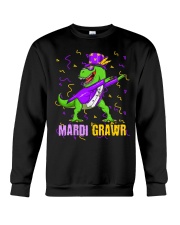 Mardi Gras Dabbing T Rex Crewneck Sweatshirt tile