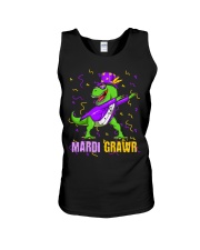 Mardi Gras Dabbing T Rex Unisex Tank tile