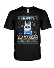 Happy Llamakkah V-Neck T-Shirt tile