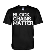 Bitcoin BLOCK CHAINS MATTER V-Neck T-Shirt tile