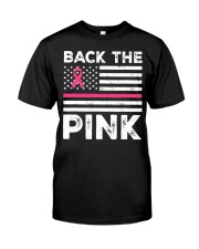 Back The Pink Ribbon Flag Breast Cancer Classic T-Shirt front
