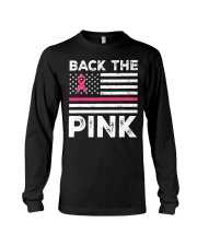 Back The Pink Ribbon Flag Breast Cancer Long Sleeve Tee tile