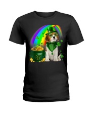 Beagle Dog Irish Leprechaun Ladies T-Shirt tile