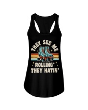 Roller Skating They See Me Rollin' They Hatin' Ladies Flowy Tank tile
