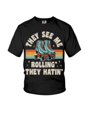 Roller Skating They See Me Rollin' They Hatin' Youth T-Shirt tile