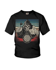 Darts Vintage American Flag Skull Youth T-Shirt tile