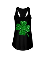 Sparkle Clover Shamrock Irish Ladies Flowy Tank tile
