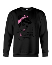 Breast Cancer Survivor Rosie Riveter Crewneck Sweatshirt tile